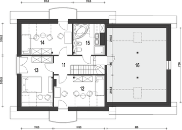 Poddasze projektu - Dom Dla Ciebie 5 z garażem 2-st. [A3]