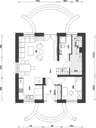 Parter projektu - Dom Dla Ciebie 5 bez garażu [B1]