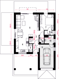 Parter projektu - Nowalia z garażem 1-st. [A1]