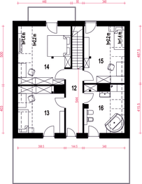 Poddasze projektu - Nowalia z garażem 1-st. [A1]