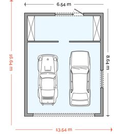 Rzut parteru projektu - Garaż g2e plus
