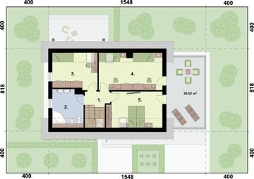 Poddasze projektu - Trypolis 3 szkielet drewniany EKO - z pompą ciepła i wentylacją mech.