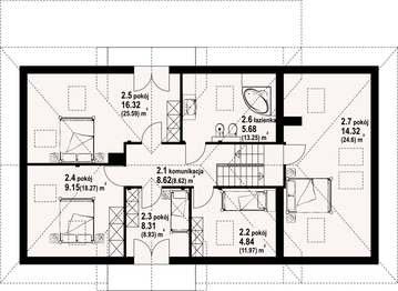 Poddasze projektu - Chartowo 1 dw