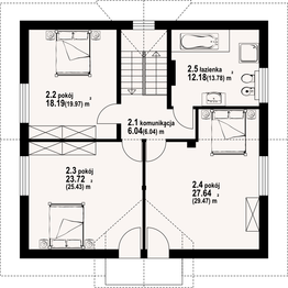 Poddasze projektu - Jaworzynka duża 19m