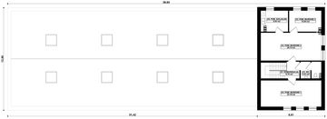 Piętro 1 projektu - G400 - Budynek biurowo - magazynowy