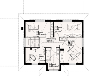 Poddasze projektu - Chmielniki małe dw 67