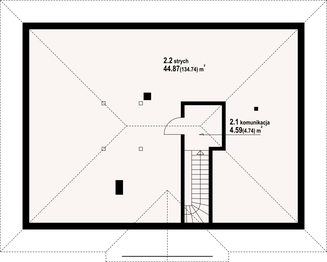 Poddasze projektu - Dębowo 15 dw