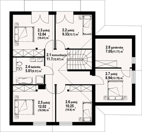 Poddasze projektu - Głogówek 1g dw