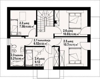 Poddasze projektu - Miłowo 1m