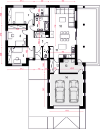 Parter projektu - Dudek Bis z garażem 2-st. [A]