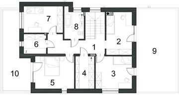 Piętro 1 projektu - Gustowny D39 wariant II