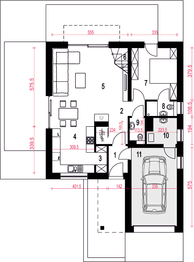 Parter projektu - Nowalia II z garażem 1-st. [A]