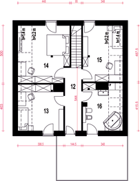 Poddasze projektu - Nowalia Mode z garażem 1-st. [A]