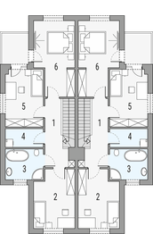 Piętro 1 projektu - Fenix - dwulokalowy LLL