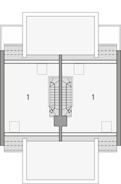 Poddasze projektu - Fenix - dwulokalowy LLL