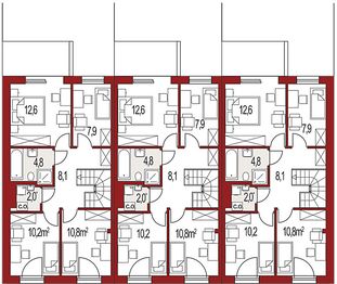 Piętro 1 projektu - Katrina Gold 3 segmenty