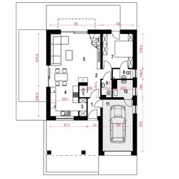 Parter projektu - Nowalia II z garażem 1-st. [A1]