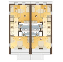Piętro 1 projektu - Eco 4 z garażem 1-st. bliźniak [A-BL]