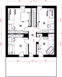 Poddasze projektu - Nowalia Mode z garażem 1-st. [A1]
