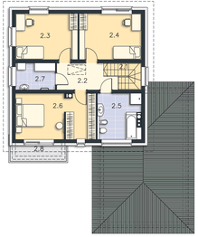 Piętro 1 projektu - Genewa II DCP354a