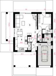 Parter projektu - Nowalia II Mode z garażem 1-st. [A1]