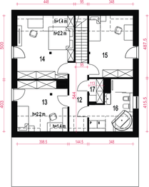 Poddasze projektu - Nowalia II Mode z garażem 1-st. [A1]