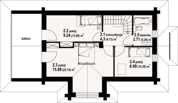 Poddasze projektu - Rytowo 23 dw