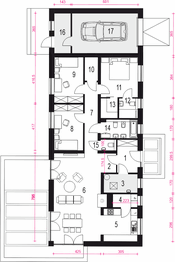 Parter projektu - Flora z garażem 1-st. [A]