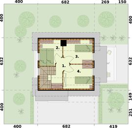 Poddasze projektu - Orlean 7 dom letniskowy szkielet drewniany