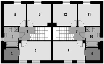 Piętro 1 projektu - Eco 41 - dwulokalowy