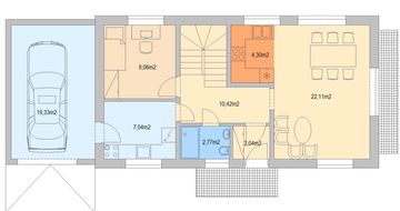 Parter projektu - Domek na Łagodnej (064 ET+Gt)