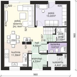 Parter projektu - Dom przy Cyprysowej 61