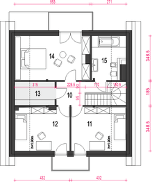 Poddasze projektu - Dom Dla Ciebie 9 bez garażu [B]