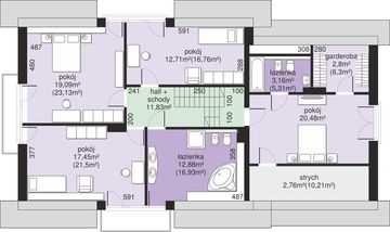 Poddasze projektu - Dom przy Wiosennej 22