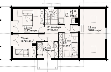 Poddasze projektu - Milicz 23 dw