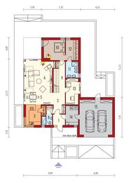 Projekt domu Daniel V G2 reco energo plus - rzut parteru, dom liczy 4 pokoje, 3 łazienki i wc