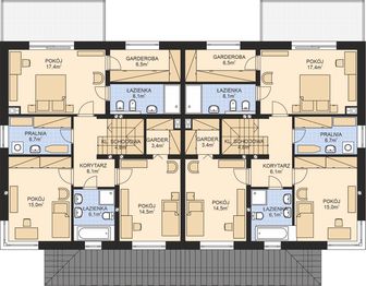 Piętro 1 projektu - APS 330 wariant 2 DWU