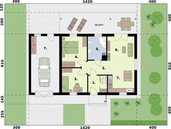 Parter projektu - Barbados 3A dom letniskowy z garażem