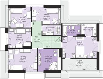 Poddasze projektu - Dom przy Cyprysowej 62