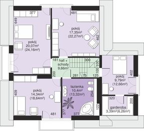 Poddasze projektu - Dom przy Pomarańczowej 4