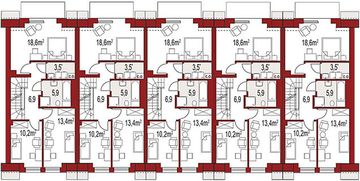 Piętro 1 projektu - Diana A zestaw 5 segmentów
