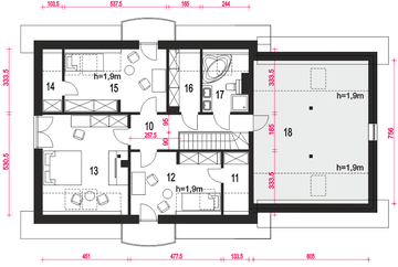 Poddasze projektu - Dom Dla Ciebie 10 z garażem 2-st. [A1]