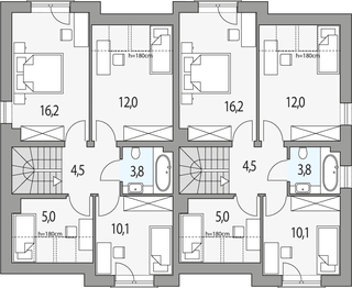 Poddasze projektu - Emil - dwulokalowy l+p