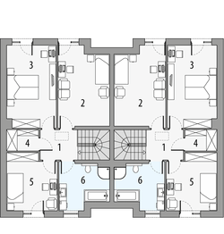 Piętro 1 projektu - Oskar 3 - dwulokalowy PLP