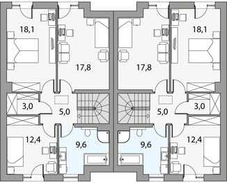 Piętro 1 projektu - Oskar 3 - bliźniak pl+p