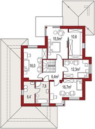 Piętro 1 projektu - Carmen Magdalena B-30 stopni