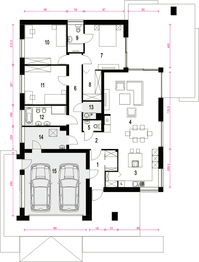 Parter projektu - Bursztyn III z garażem 2-st. [A]