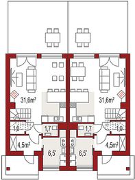 Parter projektu - Iskra A jednorodzinny dwulokalowy