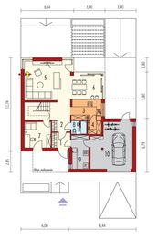 Projekt domu Mini 13 G1 PLUS reco energo plus - rzut parteru, dom liczy 4 pokoje, 2 łazienki i wc