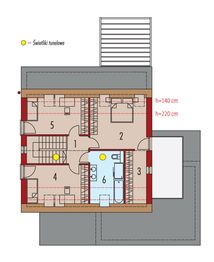 Projekt domu Mini 13 G1 PLUS reco energo plus - rzut poddasza, dom liczy 4 pokoje, 2 łazienki i wc